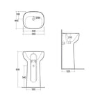 Lavabo autoportante modello Illusion Rak Ceramics senza foro per rubinetto cm 54x44