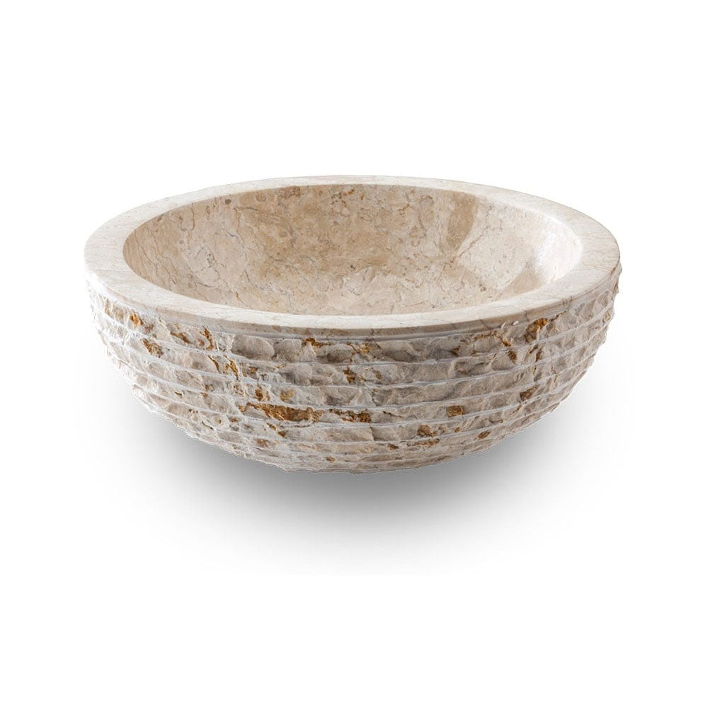 Lavandino da appoggio 'Merapi Bianco' in marmo cm 40x15h by Cipi