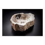 Lavandino da appoggio 'Stone Tree' ricavato da una sezione di albero pietrificato cm 40x15h by Cipi