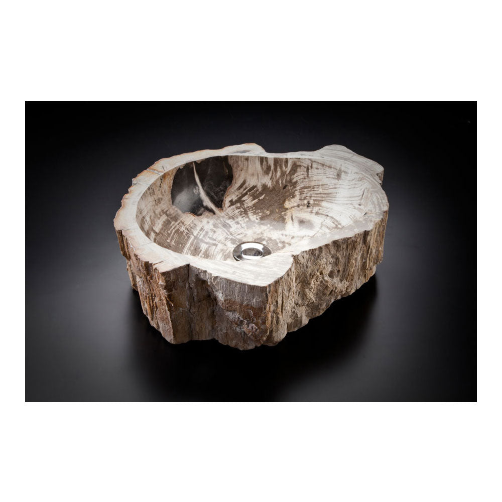 Lavandino da appoggio 'Stone Tree' ricavato da una sezione di albero pietrificato cm 40x15h by Cipi