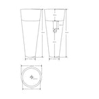 Lavandino da terra 'Standup Basin' in marmo Ã˜ 40x90h cm by Cipi - Bianco