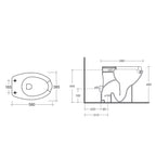 Vaso aperto per persone con disabilitÃ  ceramica bianca con scarico a pavimento