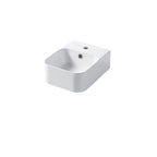 Lavabo rettangolare da appoggio o sospeso in ceramica bianca lucida 25x35cm serie Slim Disegno ceramica