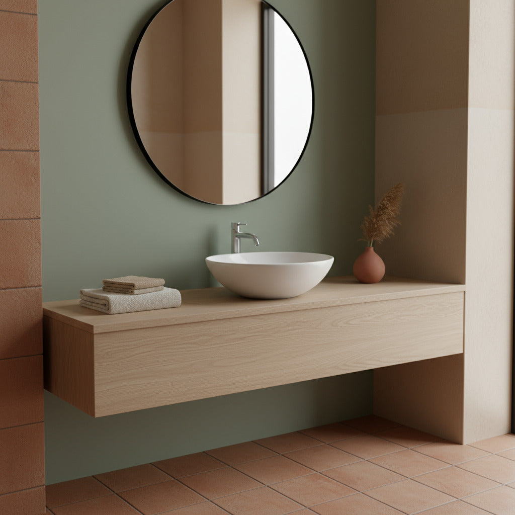 Lavabo da appoggio a ciotola senza troppo pieno serie Duomo cm 42