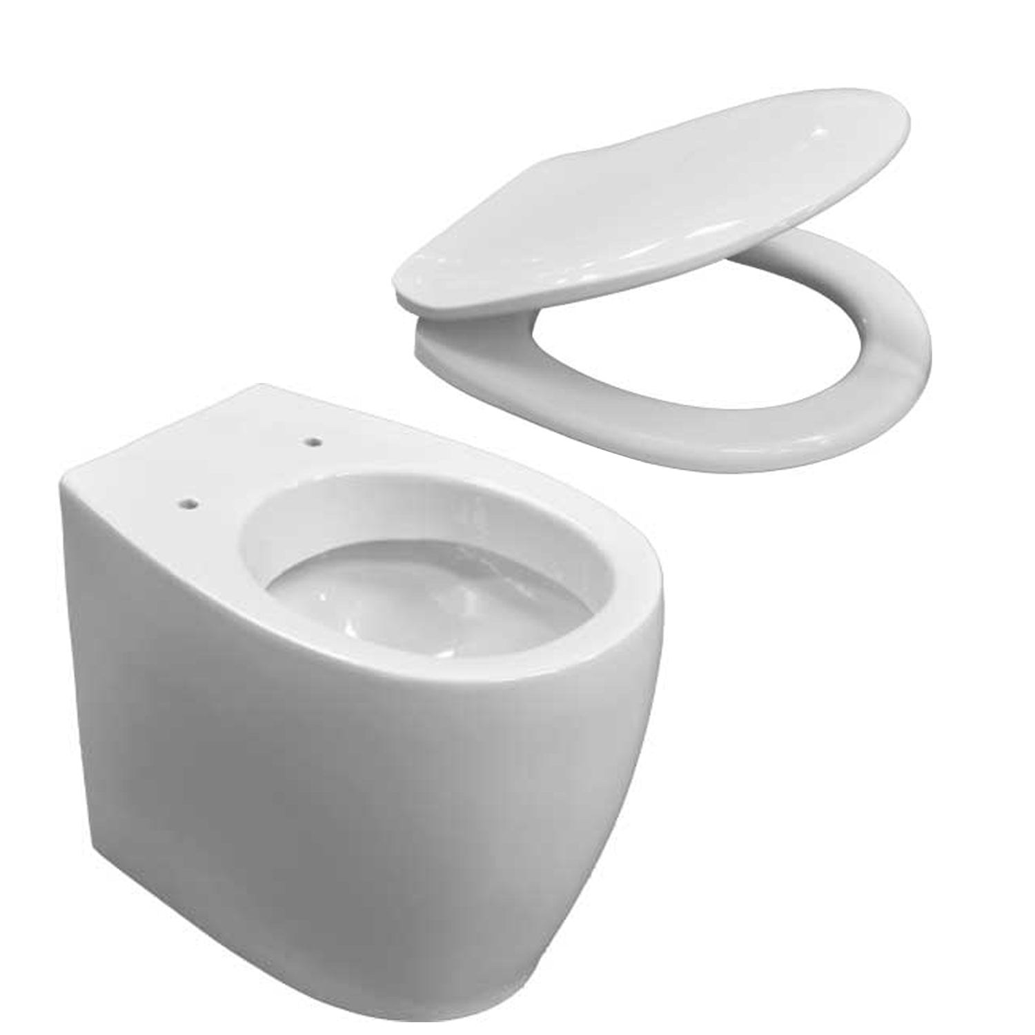 Vaso filomuro con scarico universale e sedile tradizionale serie Duomo cm 54x35