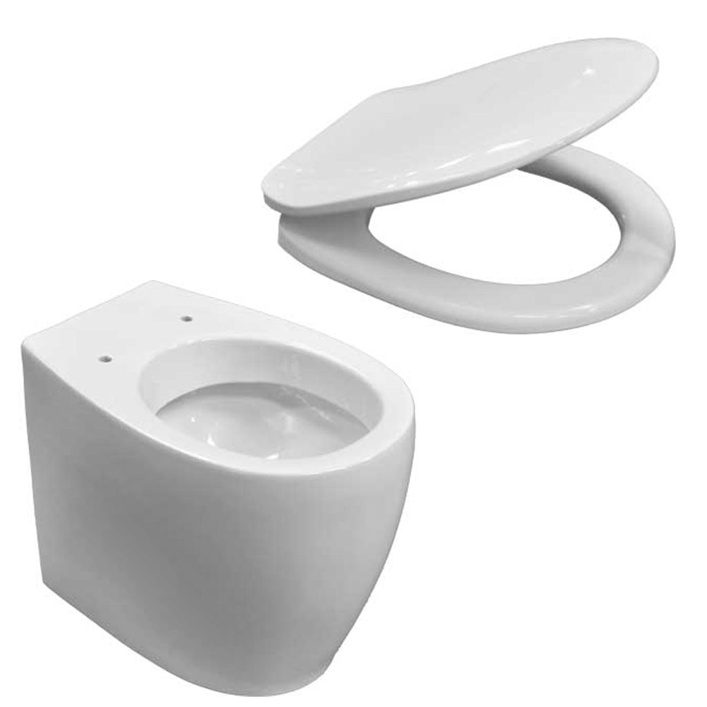 Vaso filomuro con scarico universale e sedile tradizionale serie Duomo Plus cm 54x37