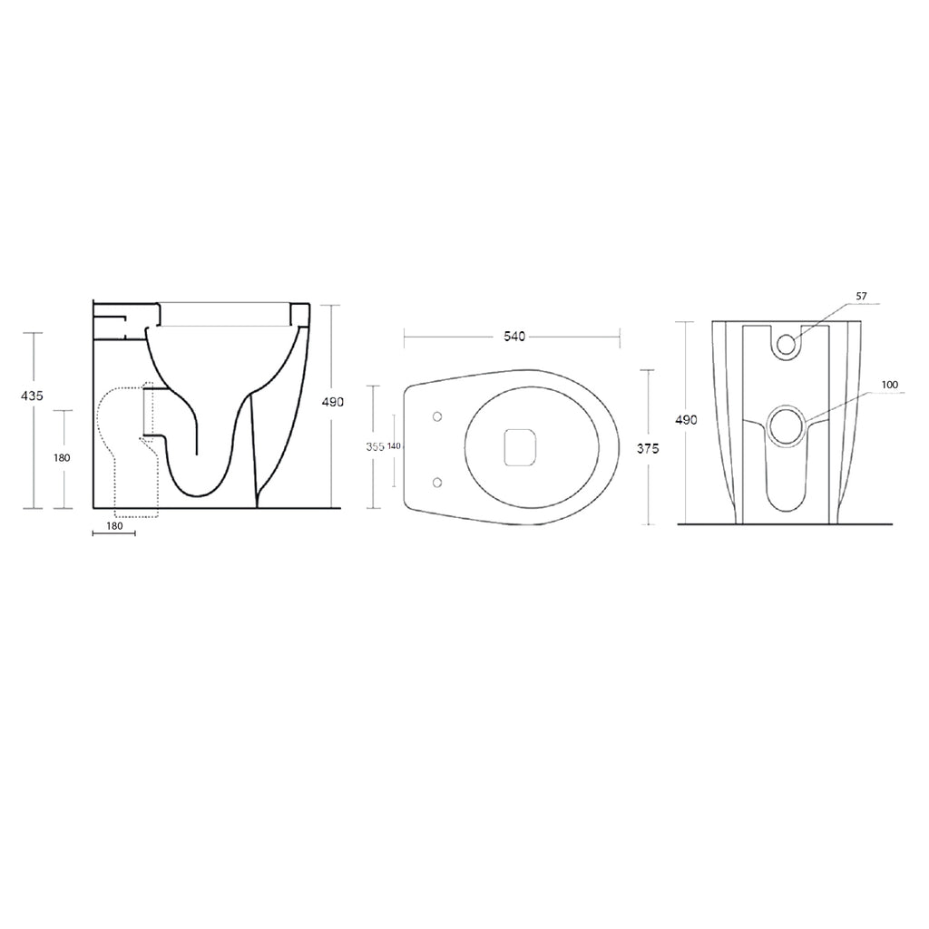 Vaso filomuro con scarico universale e sedile tradizionale serie Duomo Plus cm 54x37