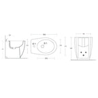 Bidet filomuro in ceramica bianca lucida serie Duomo Plus altezza cm 49