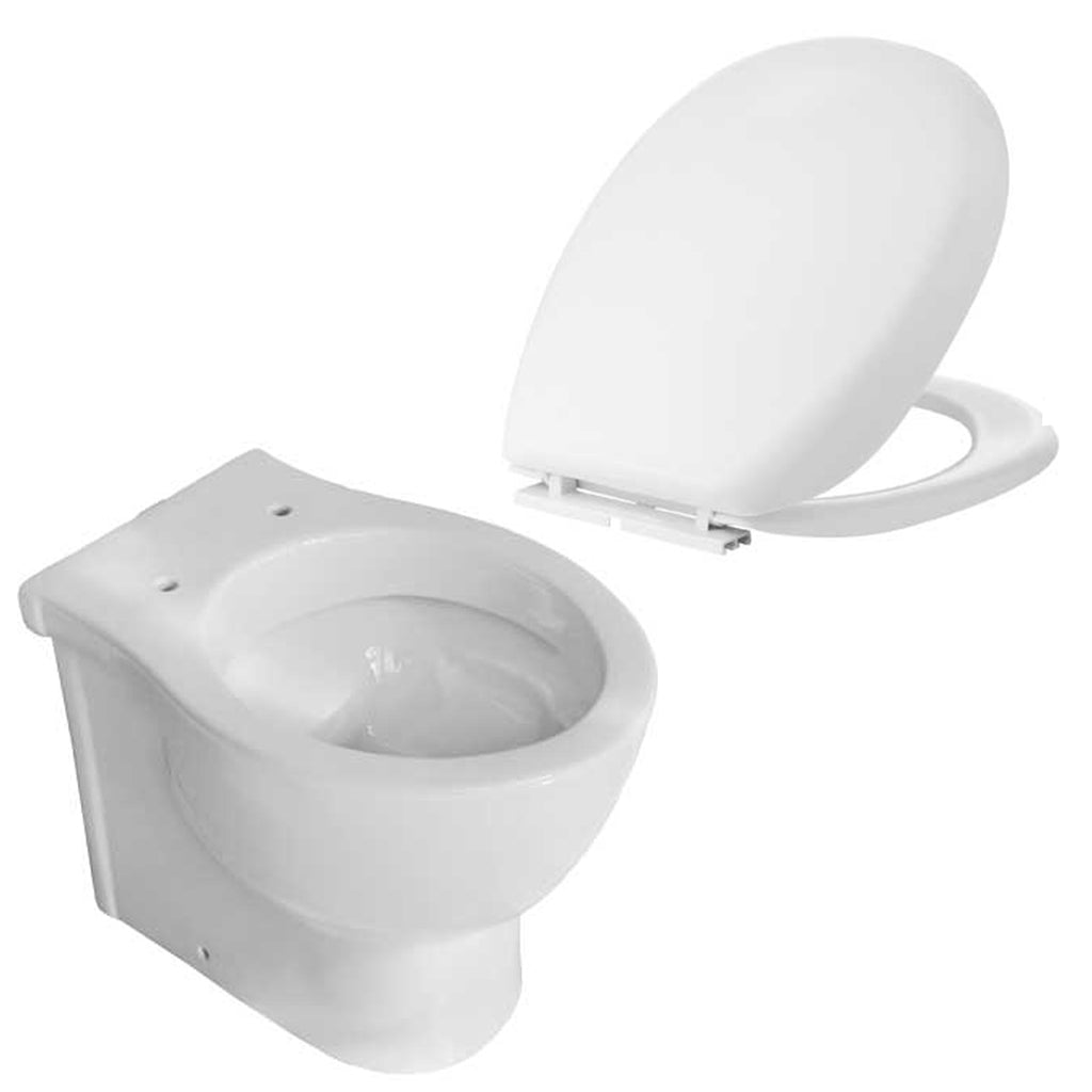 Vaso filomuro con scarico universale e sedile tradizionale serie Colosseo cm 50