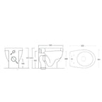 Vaso filomuro con scarico universale e sedile tradizionale serie Colosseo cm 50