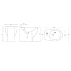 Bidet filomuro in ceramica bianca lucida serie Colosseo cm 50