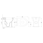 Vaso filomuro con scarico universale e sedile soft close serie Isola cm 48x38 - Bianco Opaco