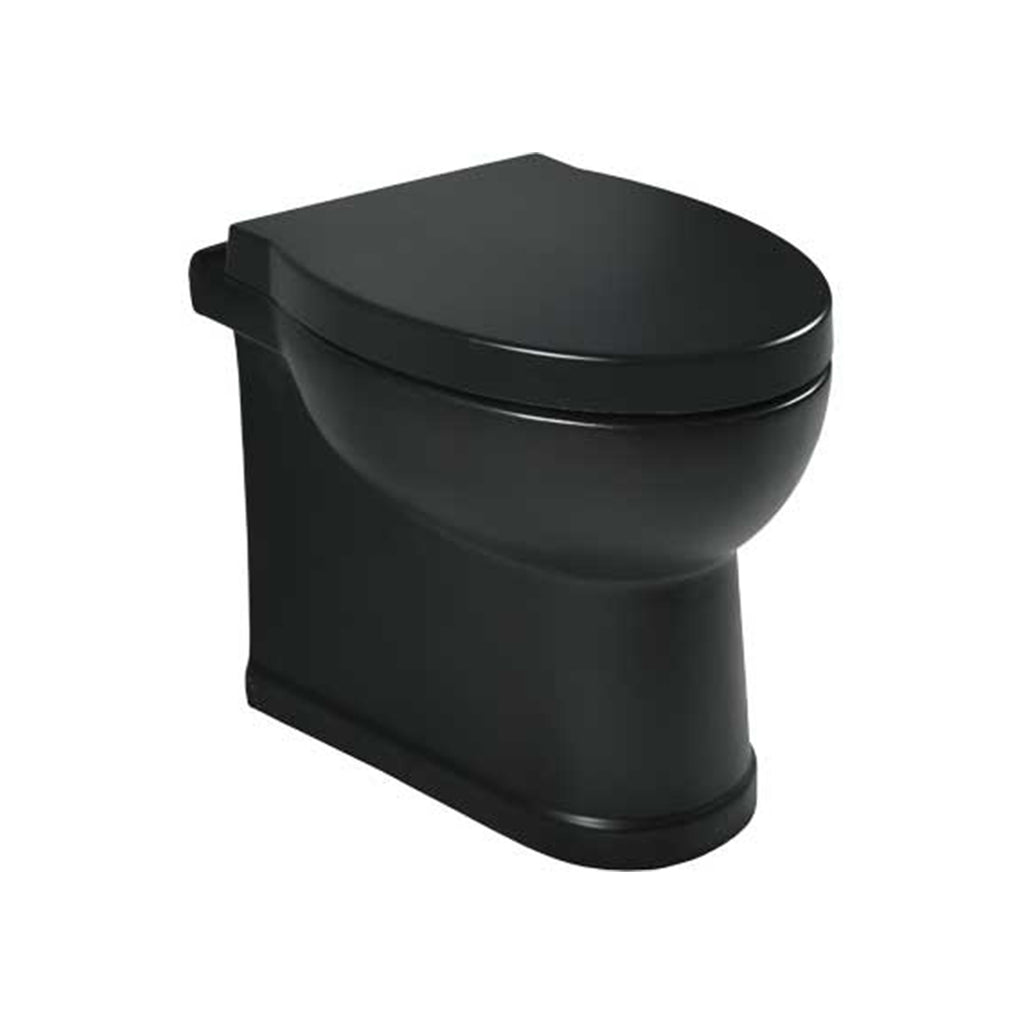 Sanitari filomuro con scarico universale e sedile soft close serie Isola cm 48x38- Nero Opaco