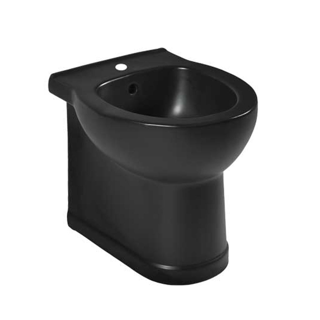 Sanitari filomuro con scarico universale e sedile soft close serie Isola cm 48x38- Nero Opaco