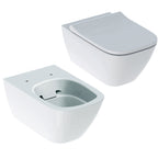 Sanitari sospesi senza brida con sedile tradizionale modello Smyle Geberit cm 54x35