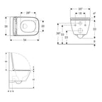 Sanitari sospesi senza brida con sedile tradizionale modello Smyle Geberit cm 54x35