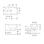 Sanitari sospesi senza brida con sedile tradizionale modello Smyle Geberit cm 54x35