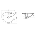 Lavabo da incasso Althea modello Clik 49x41 cm bianco lucido