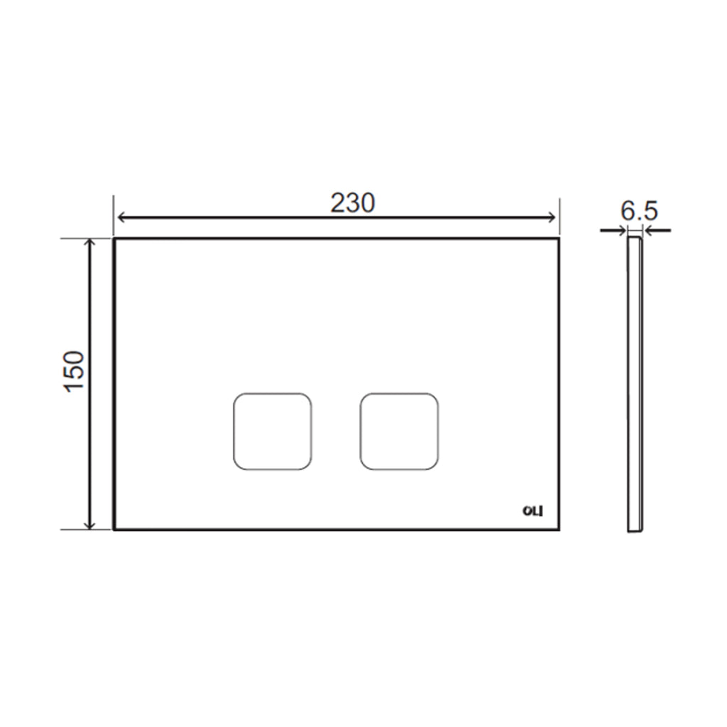 Placca di comando OLI 74 in ABS per cassette di scarico ad incasso 23x15 cm - Bianca