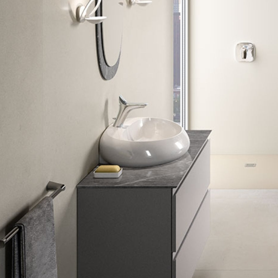 Lavabo sospeso modello Cloud Rak Ceramics cm 65x44 ceramica bianca lucida senza troppopieno