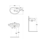 Lavabo sospeso modello Cloud Rak Ceramics cm 65x44 senza troppopieno bianco opaco