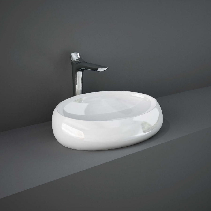 Lavabo da appoggio modello Cloud Rak Ceramics cm 58x40 ceramica bianca lucida