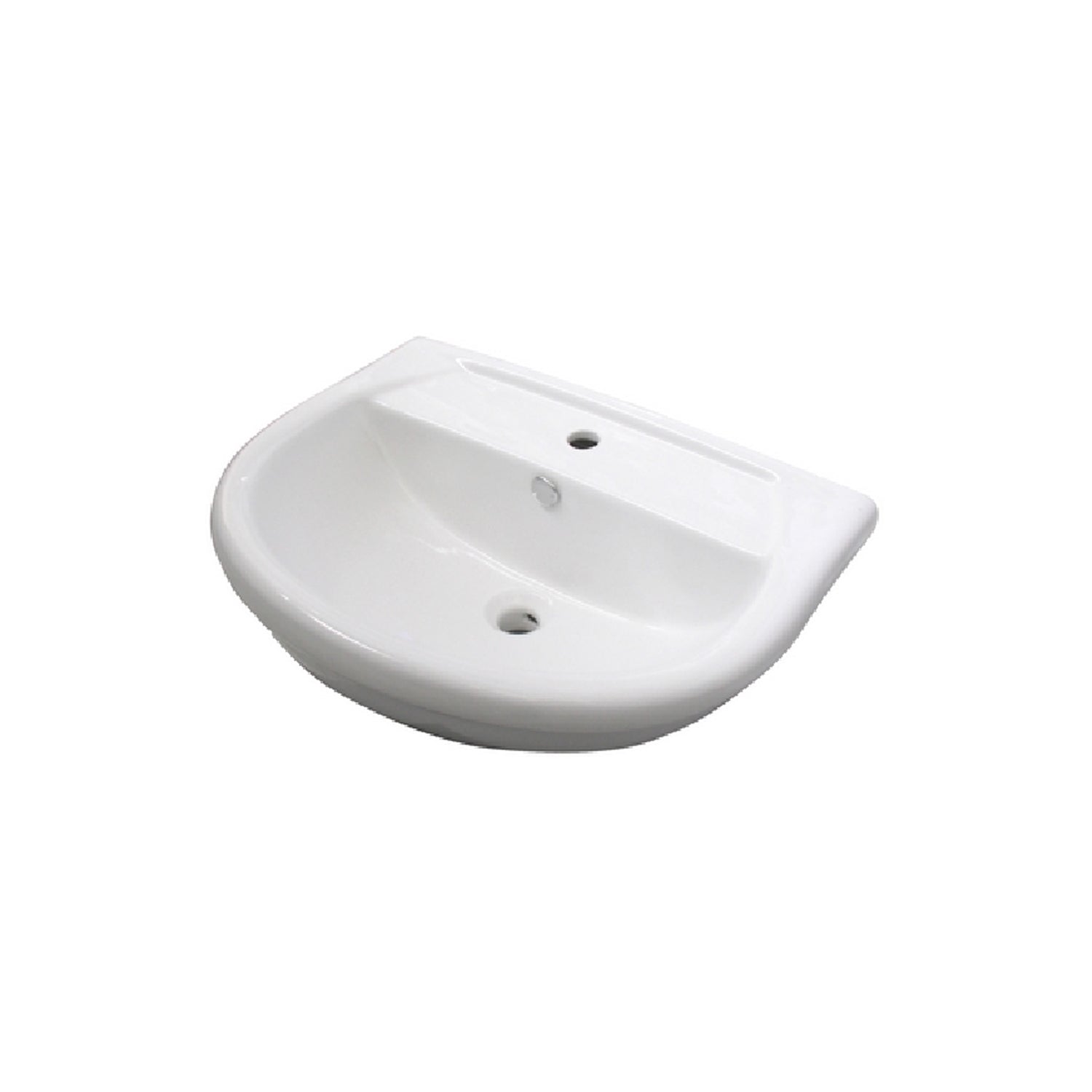Lavabo Serie Kaila Monoforo con troppopieno L. 56 cm in Ceramica Bianca