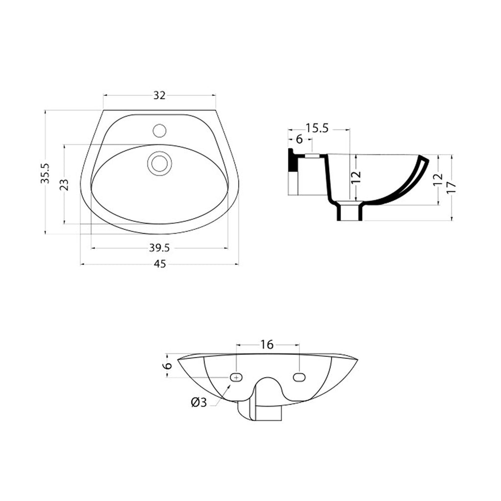 Lavabo Infanzia Orsetta della Linea Baby 45x35