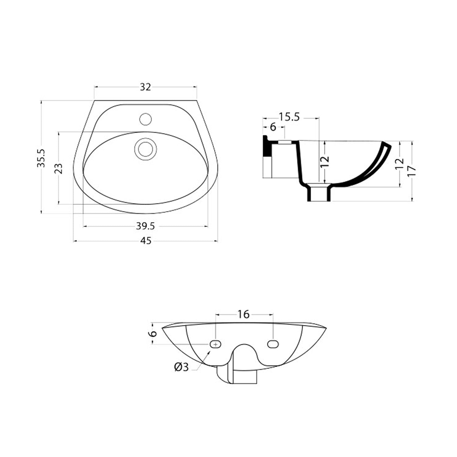Lavabo Infanzia Orsetta della Linea Baby 45x35