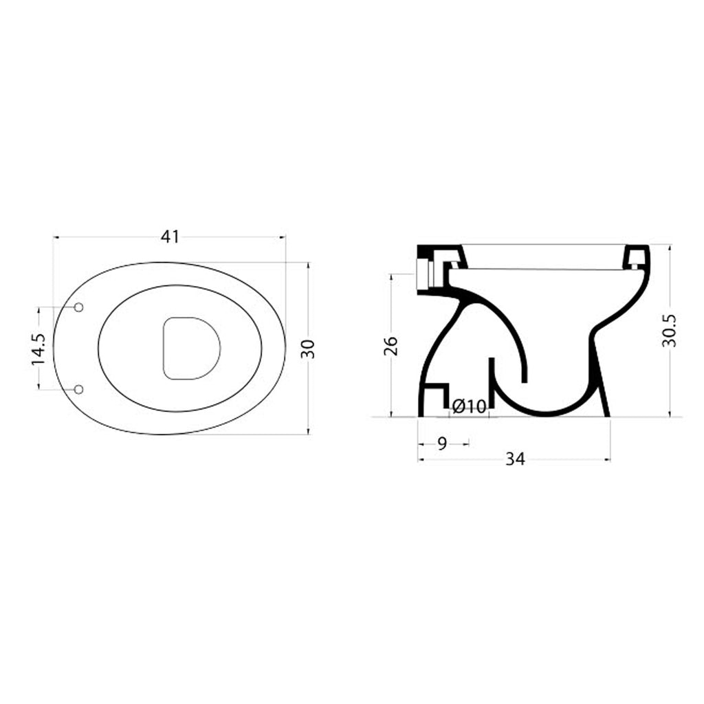 Vaso Infanzia Orsetta della Linea Baby con scarico a pavimento 30x41 cm x H. 30