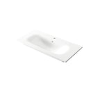 Lavabo da incasso rettangolare in ceramica bianca lucida 96x46cm serie Soft Disegno-Ceramica