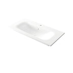 Lavabo da incasso rettangolare in ceramica bianca lucida 106x51cm serie Soft Disegno-Ceramica