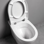 Sanitari filomuro Experience-bidet wc senza brida con scarico traslato e sedile tradizionale 54