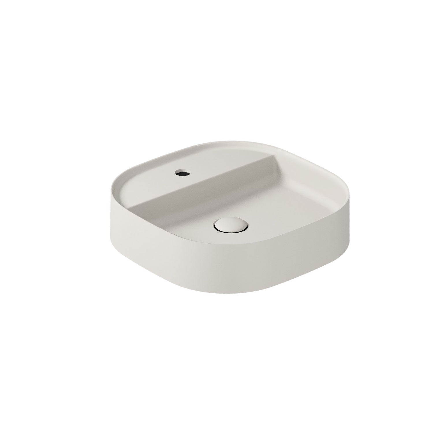 Lavabo da appoggio con angoli stondati serie Smart-B di Ceramica Galassia -  Sabbia 45cm