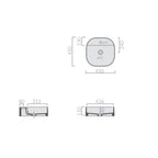 Lavabo da appoggio con angoli stondati serie Smart-B di Ceramica Galassia -  Sabbia 45cm