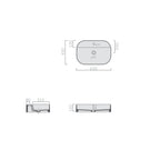 Lavabo da appoggio rettangolare con angoli stondati serie Smart-B di Ceramica Galassia -  Bianco matt 65x45cm