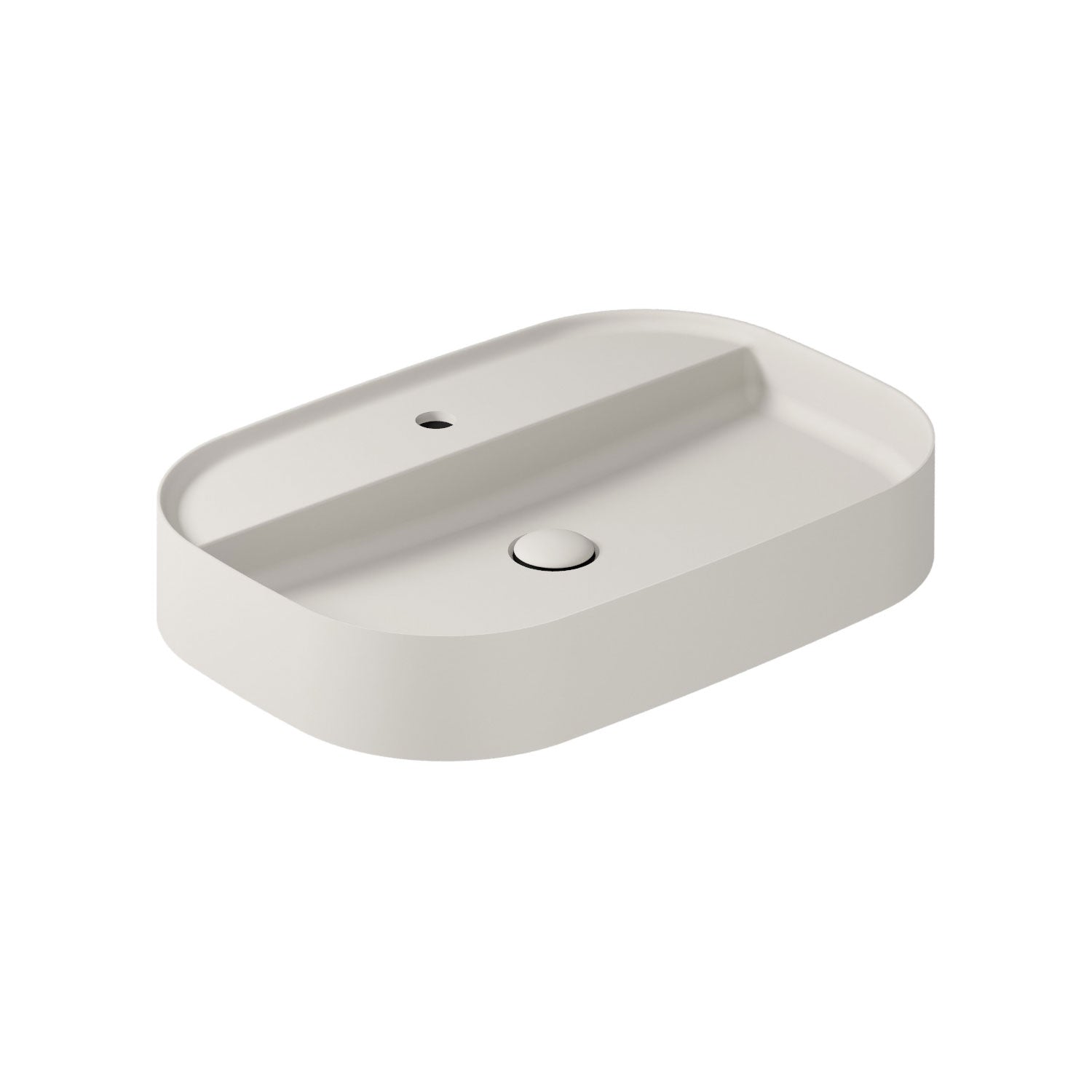 Lavabo da appoggio rettangolare con angoli stondati serie Smart-B di Ceramica Galassia -  Sabbia 65x45cm
