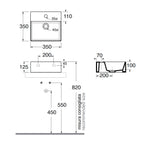 Lavabo da appoggio squadrato Ceramica Azzurra Elegance 35x35 cm - Carbone