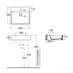 Lavabo da appoggio squadrato Ceramica Azzurra Elegance 50x45 cm - Cotone