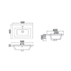 Consolle in ceramica con troppo pieno BathCore 50x40 cm - Bianco lucido