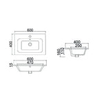 Consolle in ceramica con troppo pieno BathCore 60x40 cm - Bianco lucido