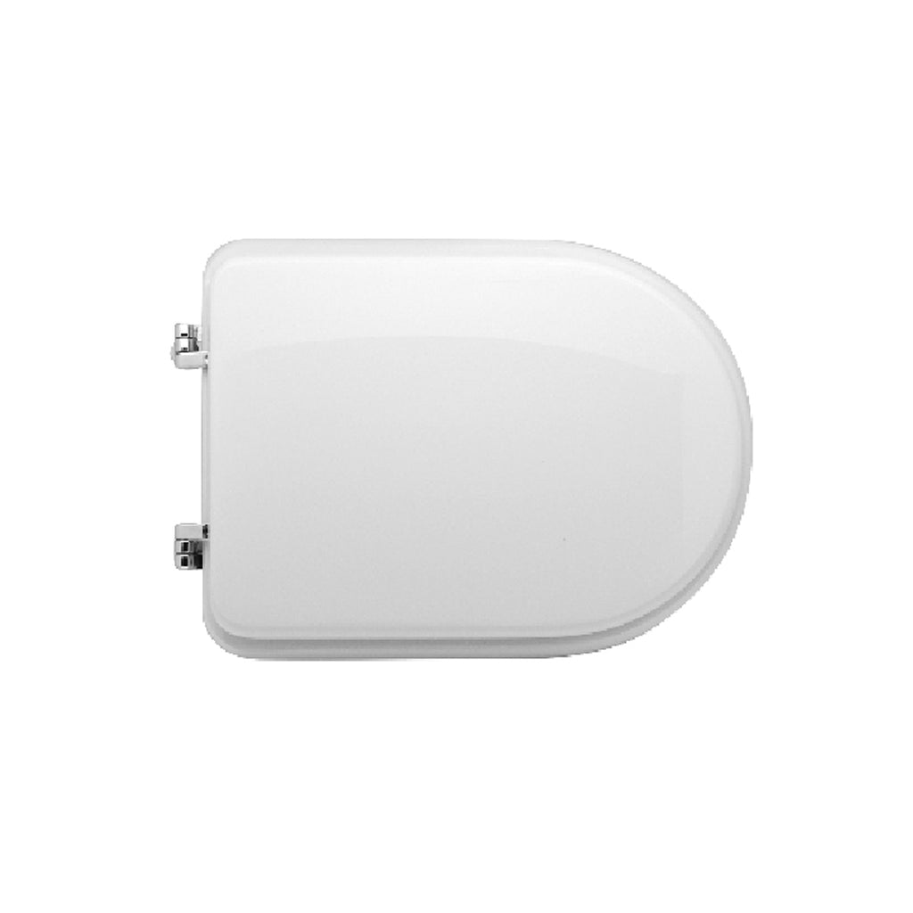 Sedile WC per Flaminia vaso Valentine con cerniere fisse in Ottone - Bianco