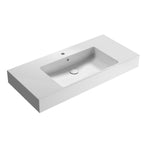 Lavabo rettangolare con piani laterali Stone 90x50x13 cm Ceramica Globo â€“ Bianco lucido