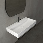 Lavabo rettangolare Stone 100x50x13 cm Ceramica Globo â€“ Bianco lucido