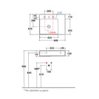 Lavabo rettangolare con piano a destra T-Edge 60x47x12 cm Ceramica Globo â€“ Bianco lucido