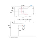 Lavabo rettangolare con piani laterali T-Edge 100x47x12 cm Ceramica Globo â€“ Bianco lucido