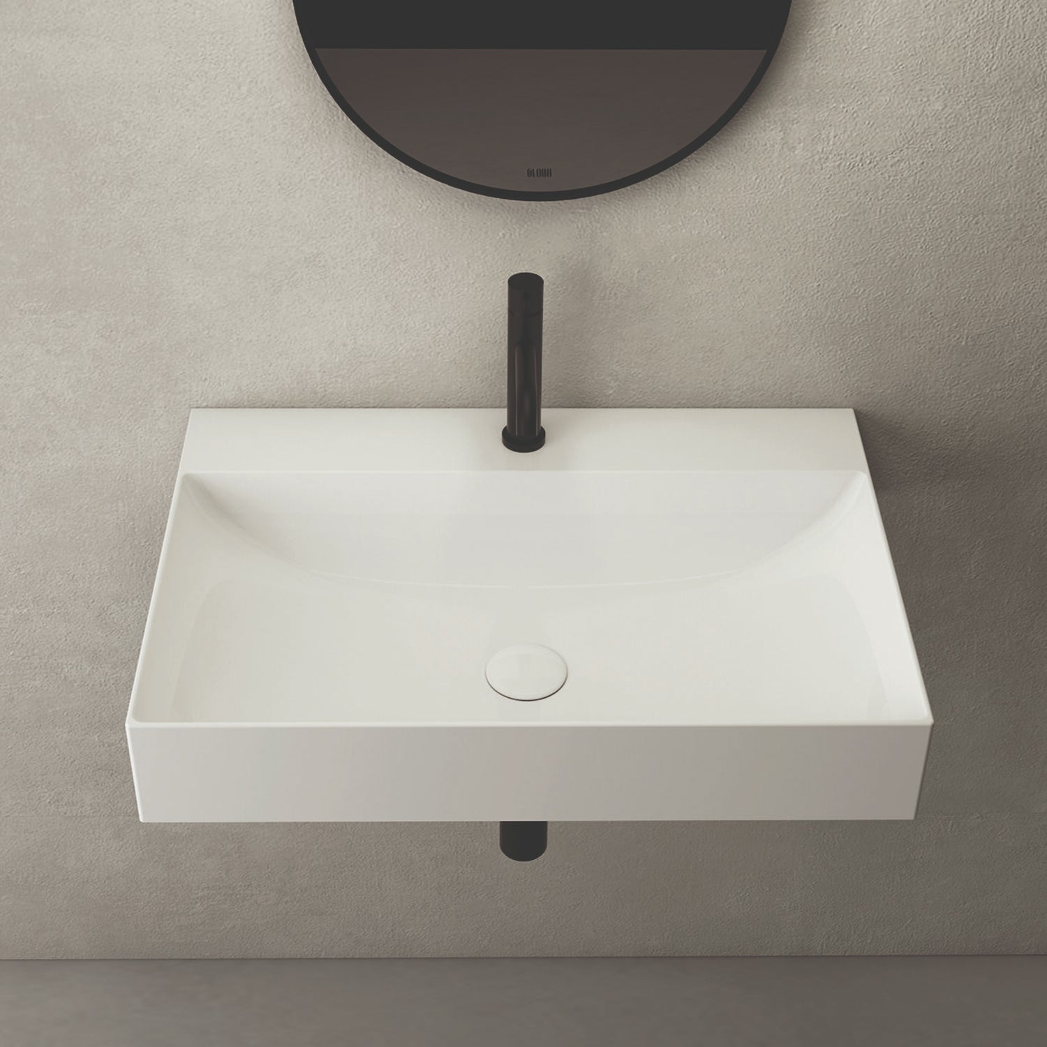 Lavabo rettangolare T-Edge 55x47x12 cm Ceramica Globo â€“ Bianco lucido