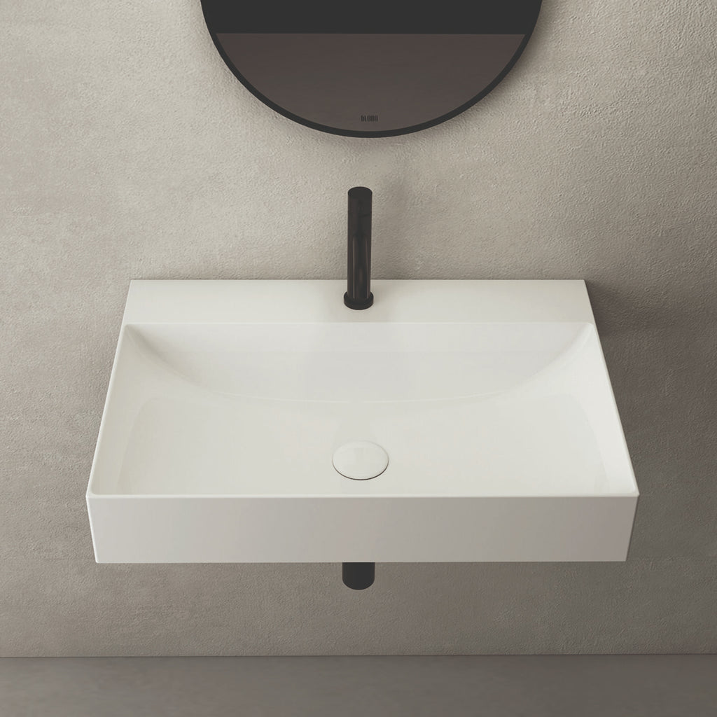 Lavabo rettangolare T-Edge 65x47x12 cm Ceramica Globo â€“ Bianco lucido