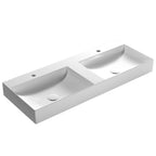 Lavabo doppia vasca T-Edge 120x47x12 cm Ceramica Globo â€“ Bianco lucido