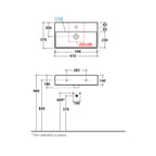 Lavabo da appoggio o sospeso T-Edge 61x37 cm Ceramica Globo - Bianco lucido